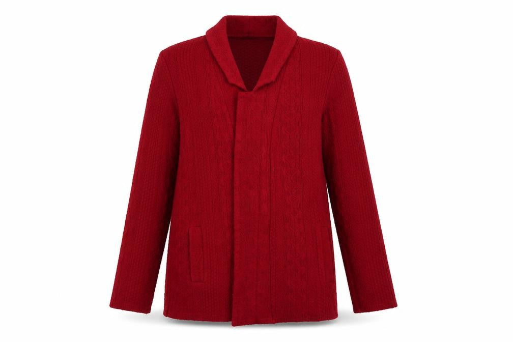 River Island Womens Red Collared  Acrylic Cardigan Jumper Size 14