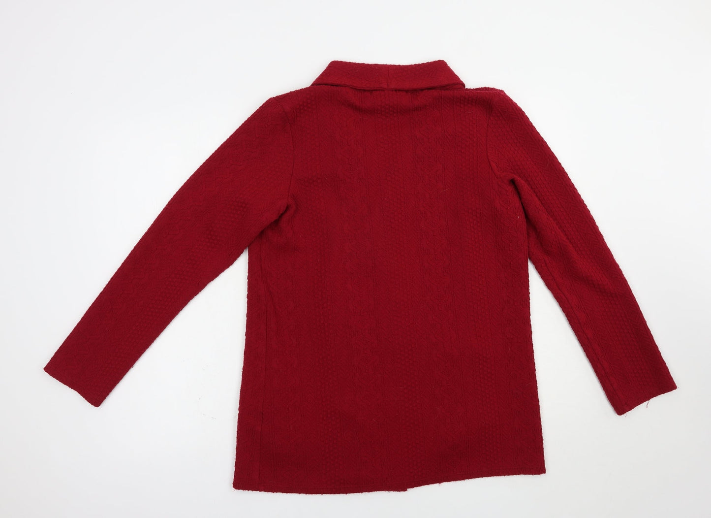River Island Womens Red Collared  Acrylic Cardigan Jumper Size 14