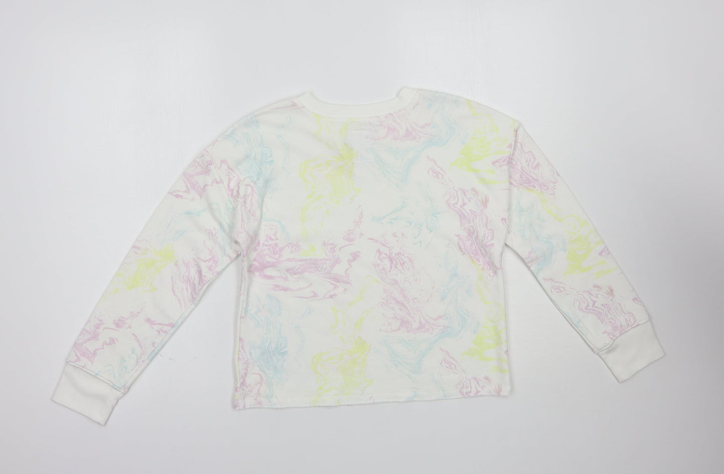 Gap Girls White Geometric Cotton Pullover Sweatshirt Size 10-11 Years  Pullover