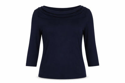 David Lawrence Womens Blue  Polyester Basic Blouse Size S Scoop Neck
