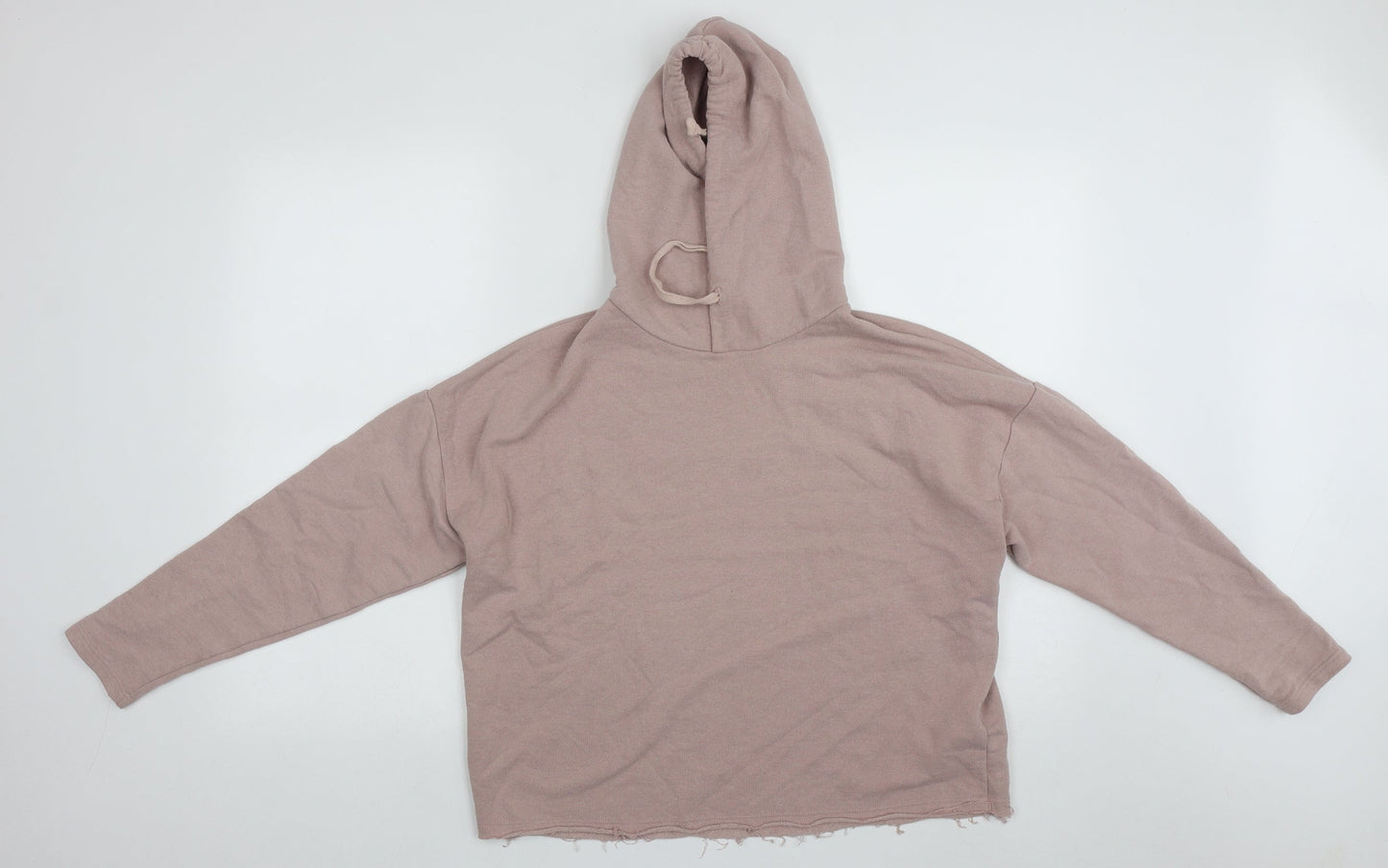 Pull and Bear Womens Pink  Cotton Pullover Hoodie Size XS  Drawstring