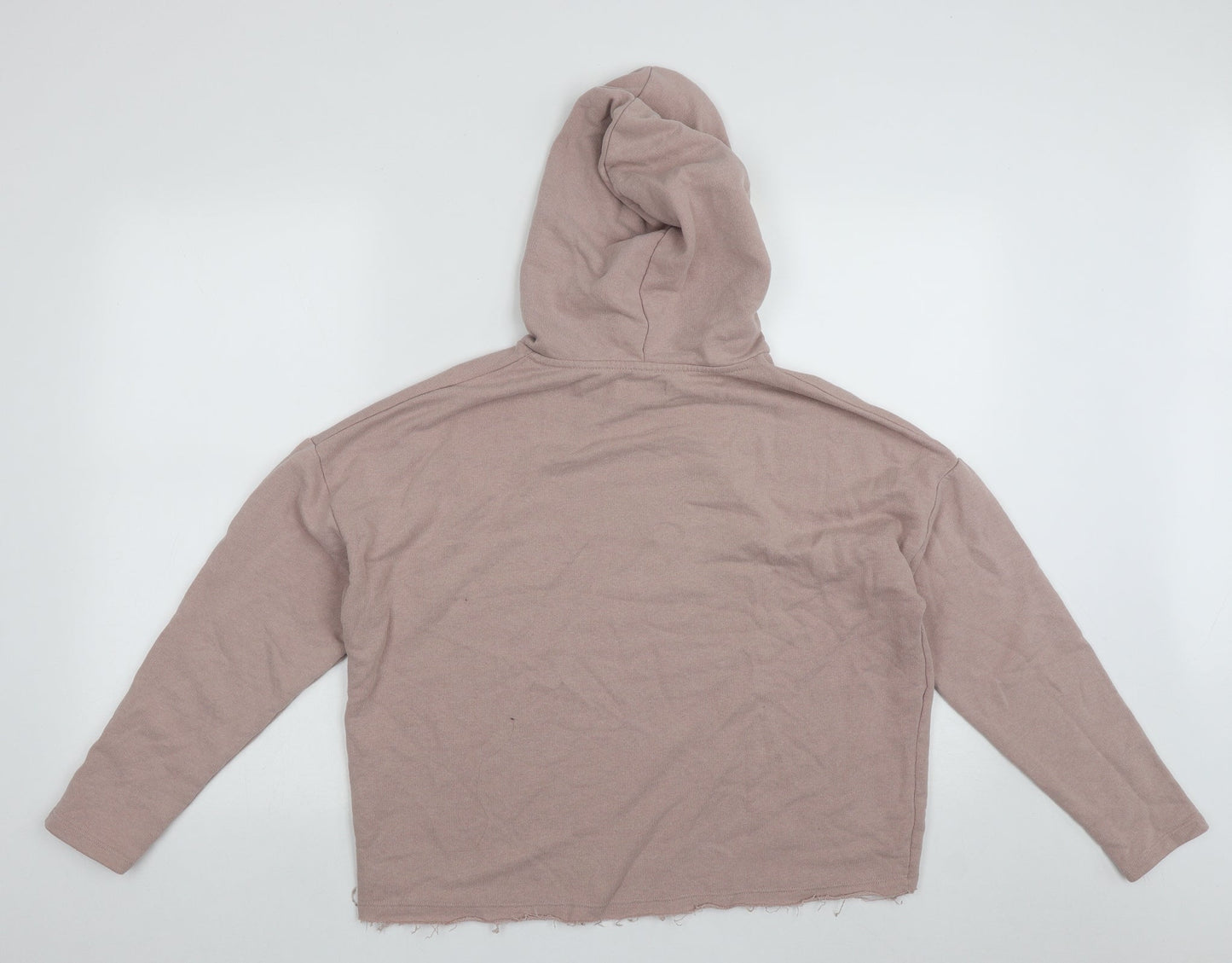 Pull and Bear Womens Pink  Cotton Pullover Hoodie Size XS  Drawstring