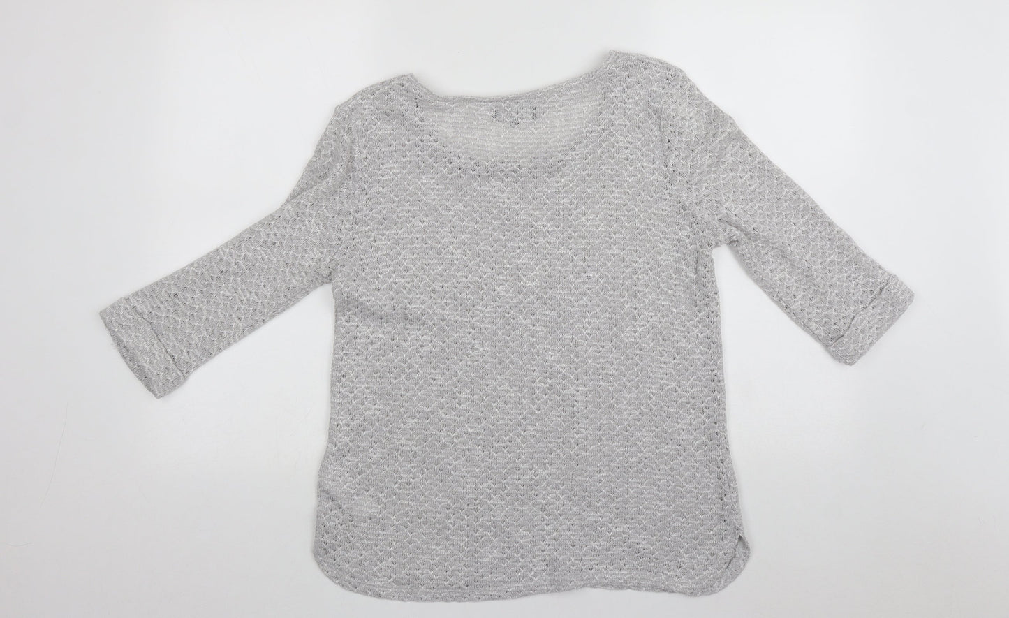 New Look Womens Grey Scoop Neck  Polyester Pullover Jumper Size 14