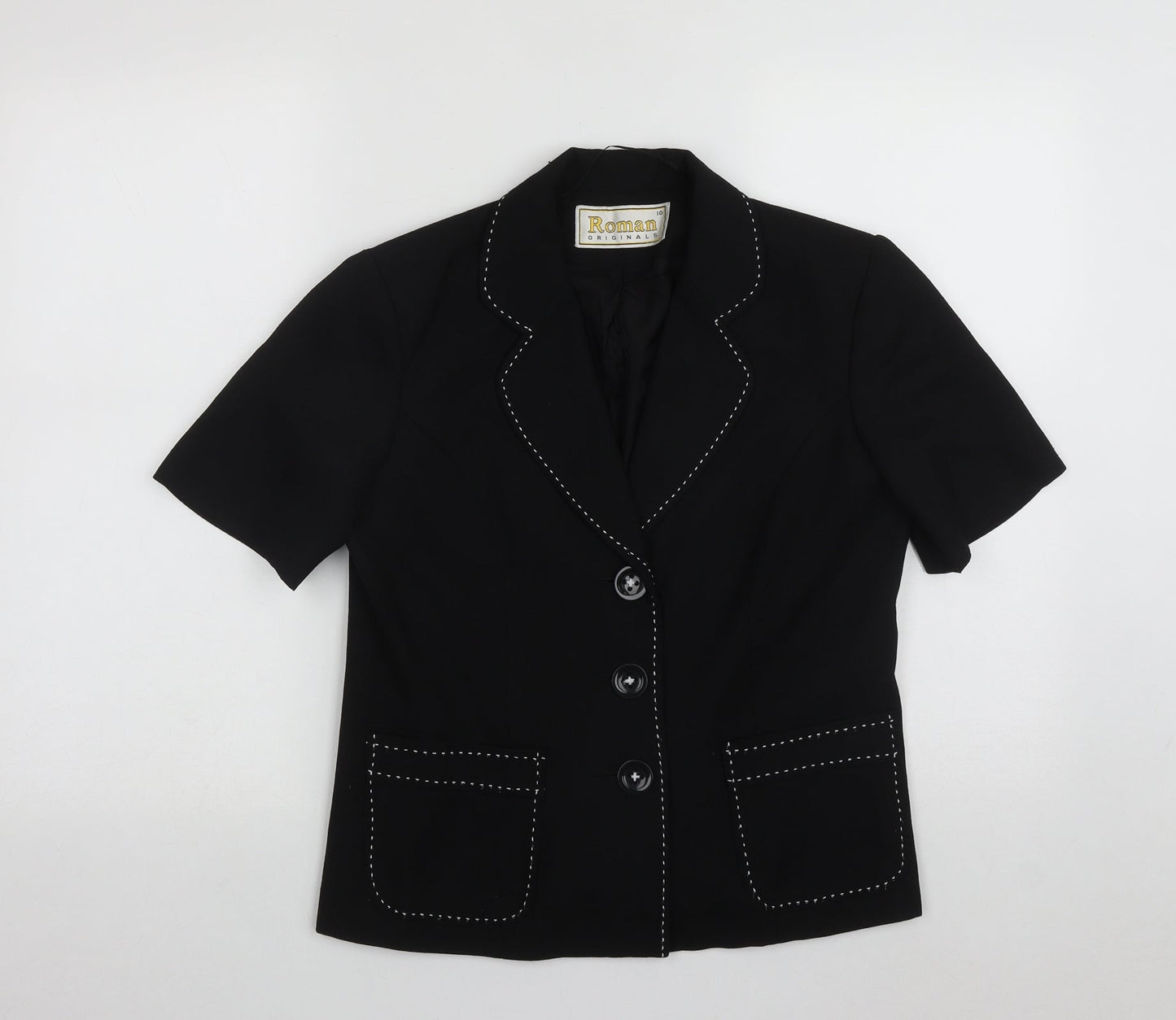 Roman  Womens Black   Jacket  Size 10  Button