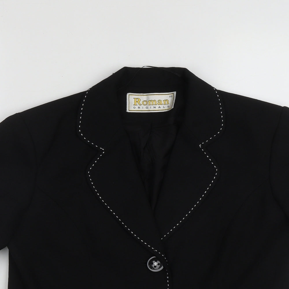 Roman  Womens Black   Jacket  Size 10  Button
