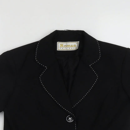 Roman  Womens Black   Jacket  Size 10  Button