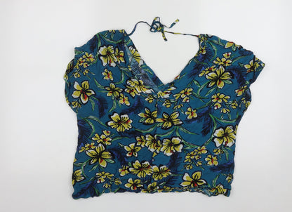 Preloved Matalan Womens Multicoloured Floral Viscose Basic Tank Size 14 V-Neck - Front