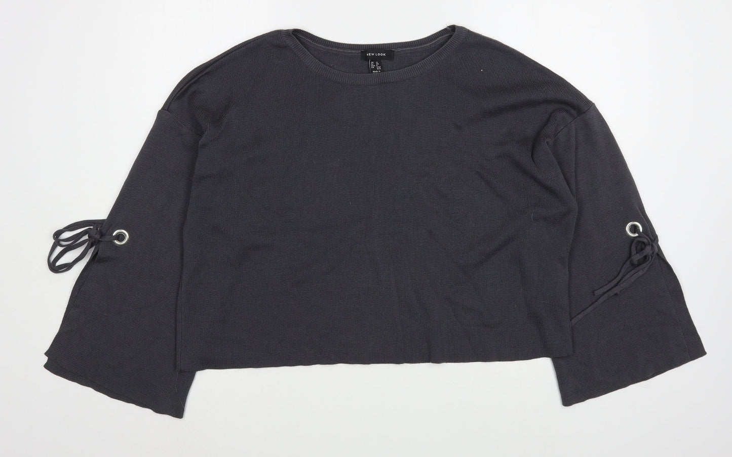 New Look Womens Grey Boat Neck  Acrylic Pullover Jumper Size 12