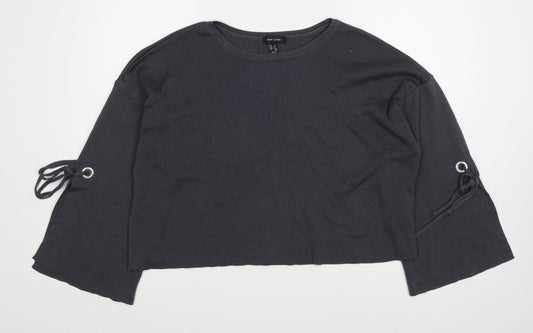 New Look Womens Grey Boat Neck  Acrylic Pullover Jumper Size 12