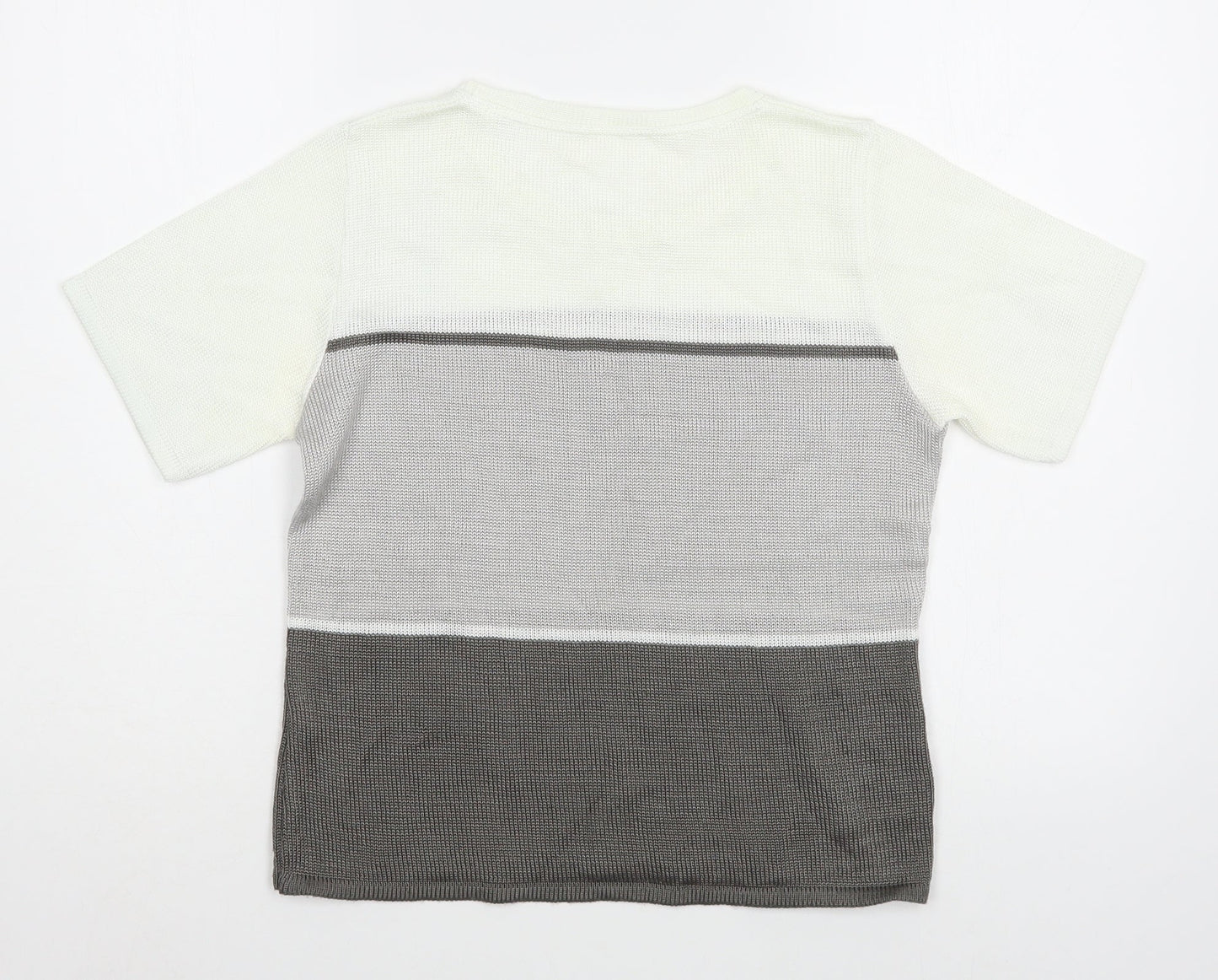 Preworn Womens Grey  Viscose Basic T-Shirt Size S Boat Neck