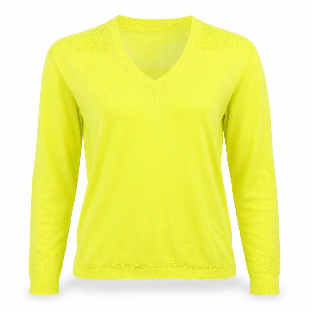 NEXT Womens Yellow V-Neck  Viscose Pullover Jumper Size 8