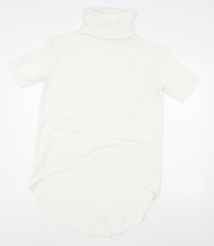 Select Womens White Roll Neck  Polyester Pullover Jumper Size 12
