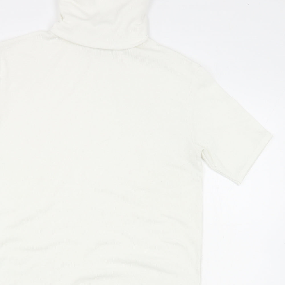Select Womens White Roll Neck  Polyester Pullover Jumper Size 12