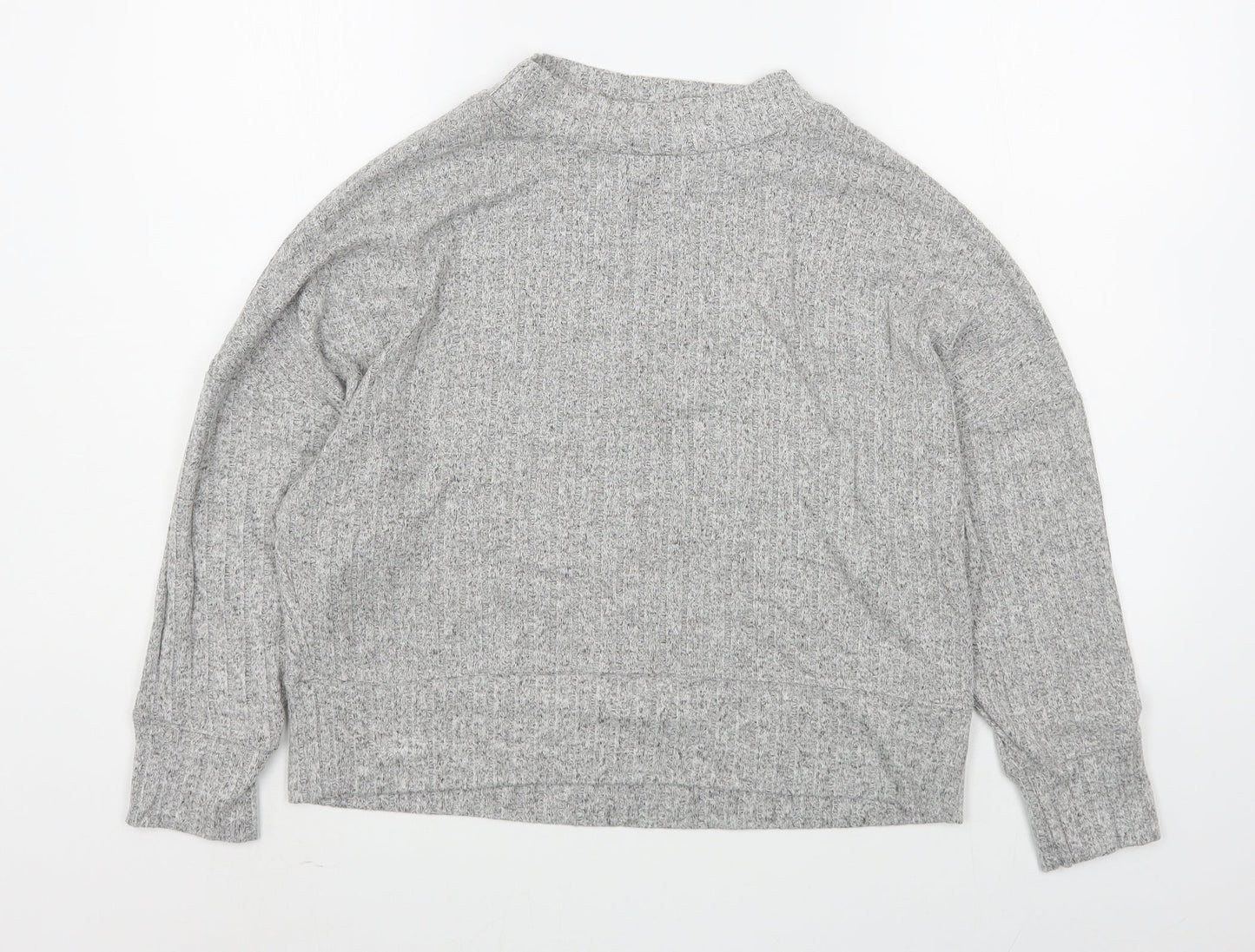 Marks and Spencer Womens Grey High Neck  Viscose Pullover Jumper Size 8