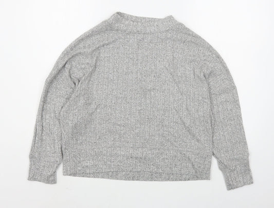 Marks and Spencer Womens Grey High Neck  Viscose Pullover Jumper Size 8