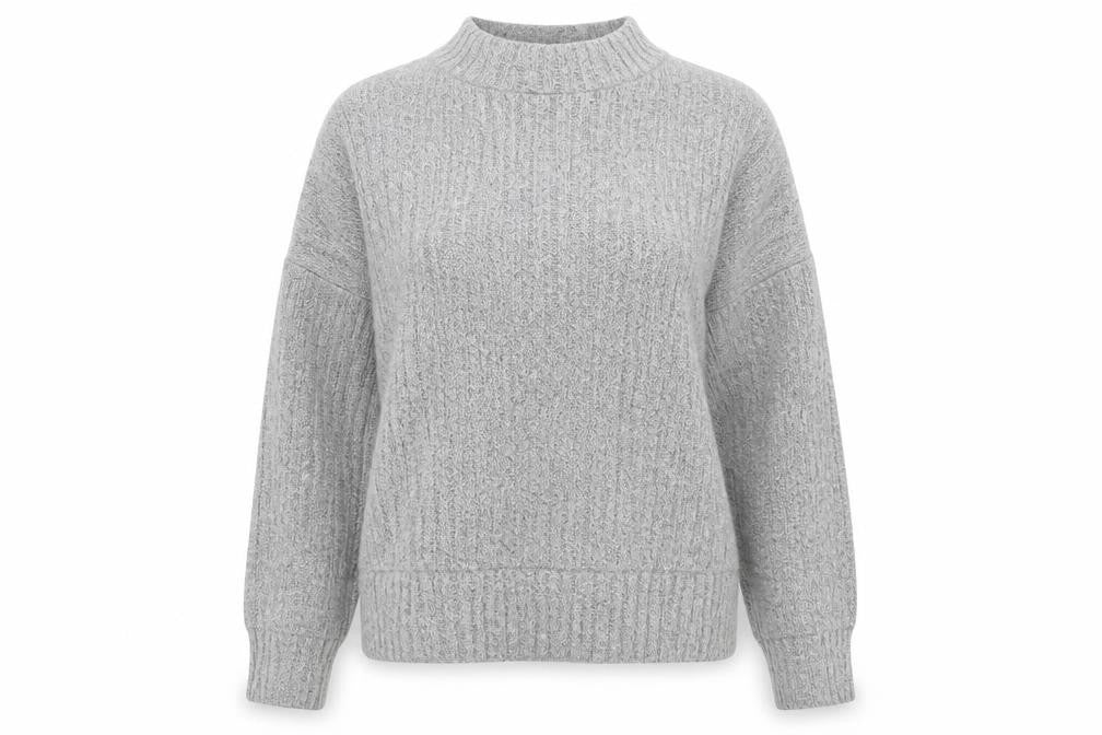 Marks & Spencer Womens Grey High Neck  Viscose Pullover Jumper Size 8