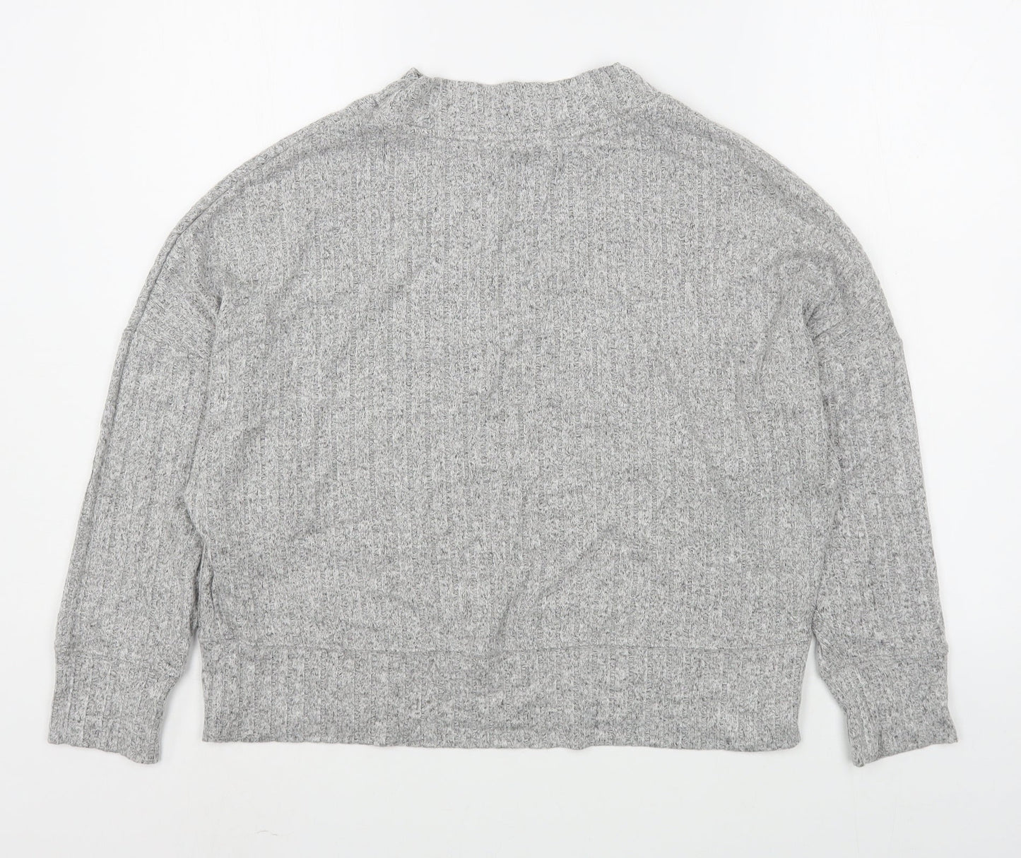 Marks and Spencer Womens Grey High Neck  Viscose Pullover Jumper Size 8