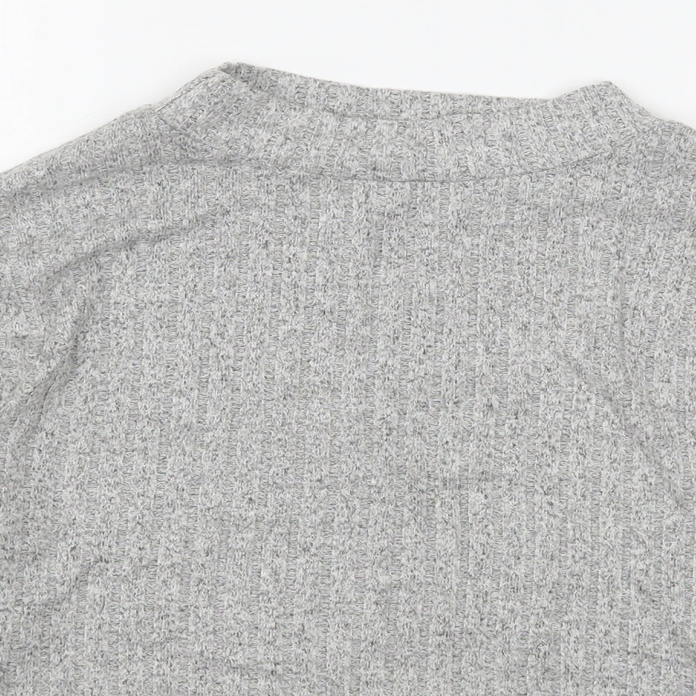 Marks and Spencer Womens Grey High Neck  Viscose Pullover Jumper Size 8