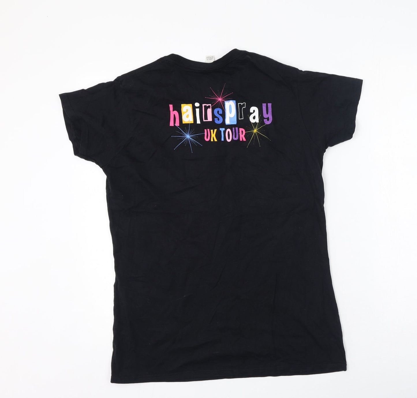 Gildan Womens Black  Cotton Basic T-Shirt Size XL Round Neck