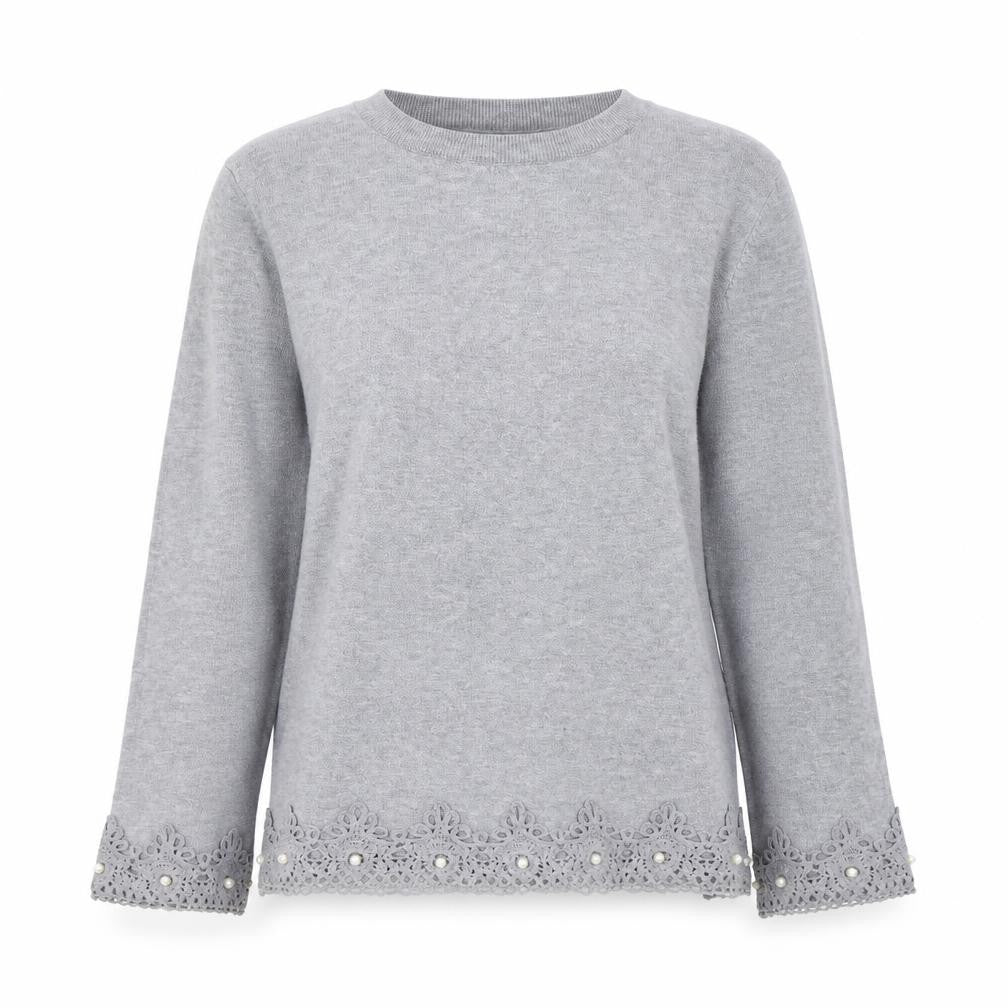 melody Womens Grey  Cotton Pullover Sweatshirt Size S