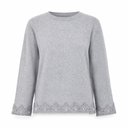melody Womens Grey  Cotton Pullover Sweatshirt Size S