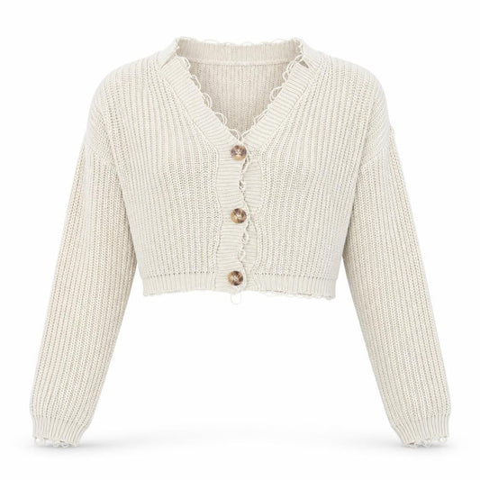 Missguided Womens Beige  Acrylic Cardigan Sweatshirt Size 6