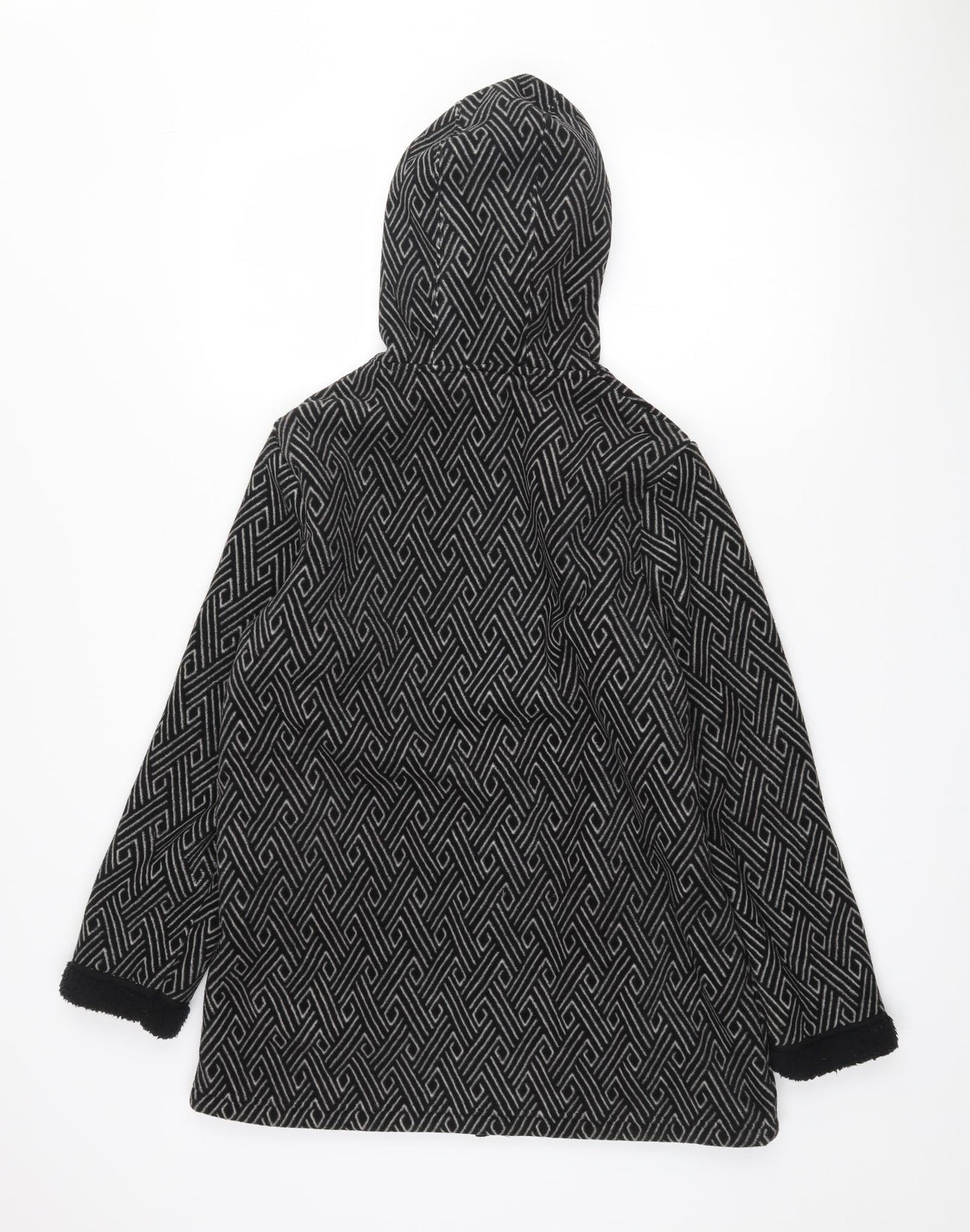 Bonmarché Womens Black Geometric  Jacket  Size S  Zip