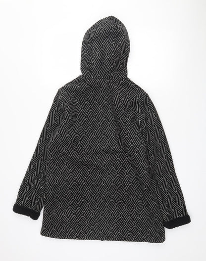 Bonmarché Womens Black Geometric Jacket Size S Zip