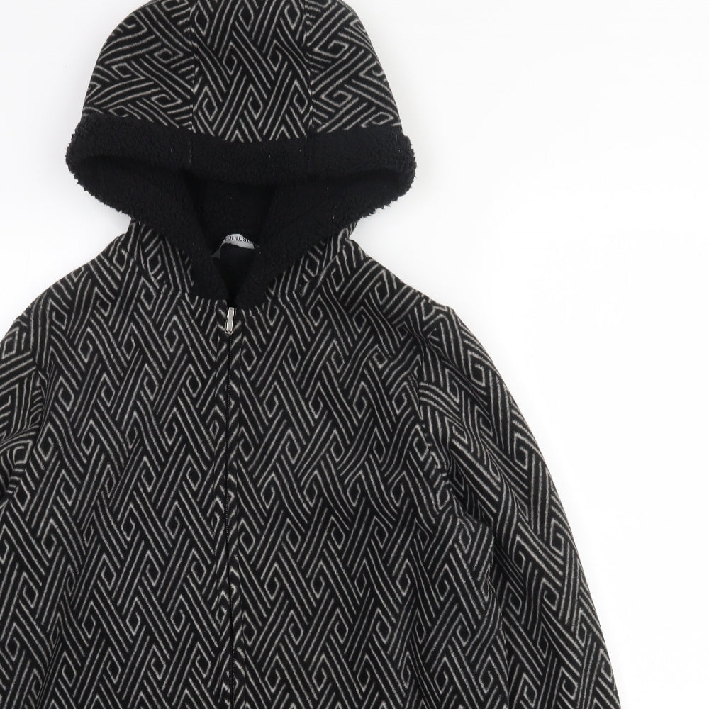 Bonmarché Womens Black Geometric  Jacket  Size S  Zip