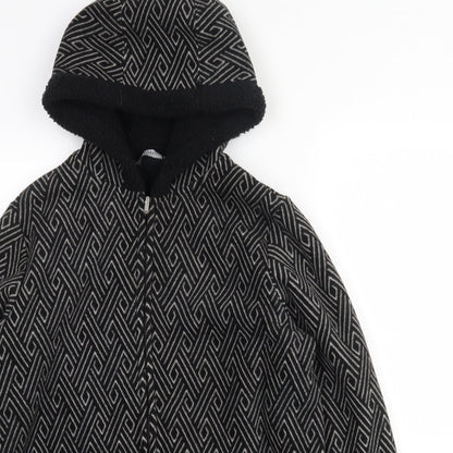 Bonmarché Womens Black Geometric Jacket Size S Zip