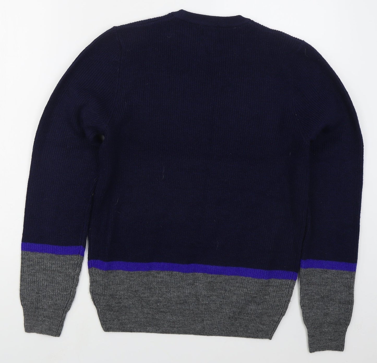 Marks and Spencer Mens Blue Crew Neck  Polyester Pullover Jumper Size M
