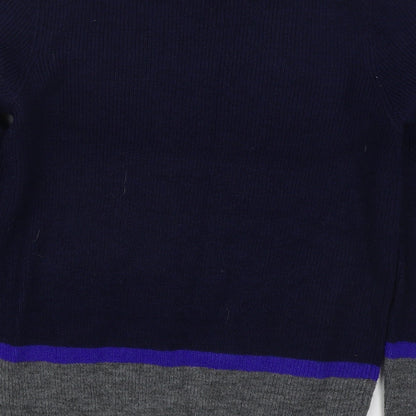 Marks & Spencer Mens Blue Crew Neck  Polyester Pullover Jumper Size M