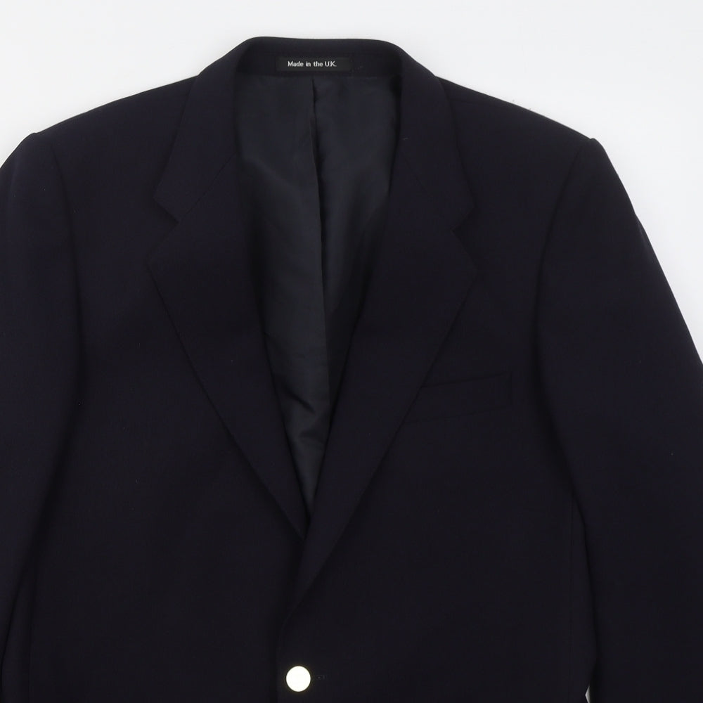 St Michael Mens Blue  Polyester Jacket Suit Jacket Size 38
