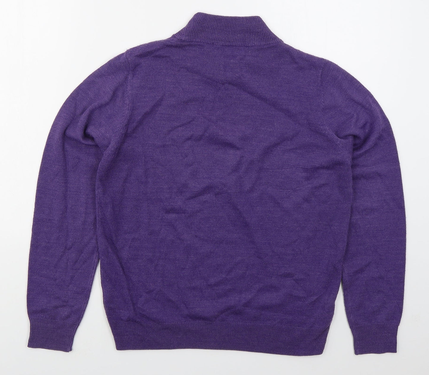 EWM Womens Purple Mock Neck  Acrylic Pullover Jumper Size 10