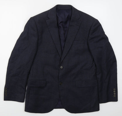 Next Mens Blue  Wool Jacket Suit Jacket Size 38