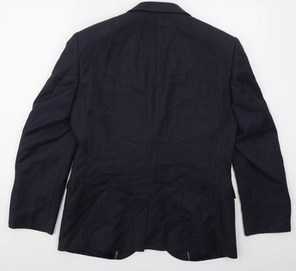 Next Mens Blue  Wool Jacket Suit Jacket Size 38