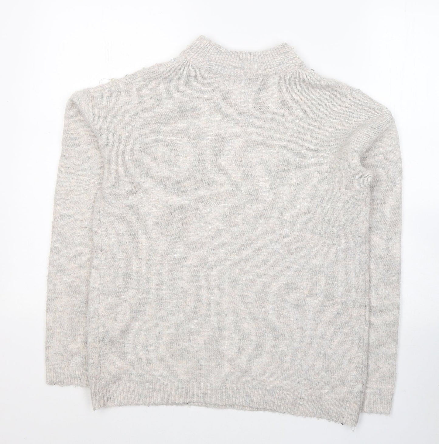 NEXT Womens Grey Round Neck  Acrylic Pullover Jumper Size 10