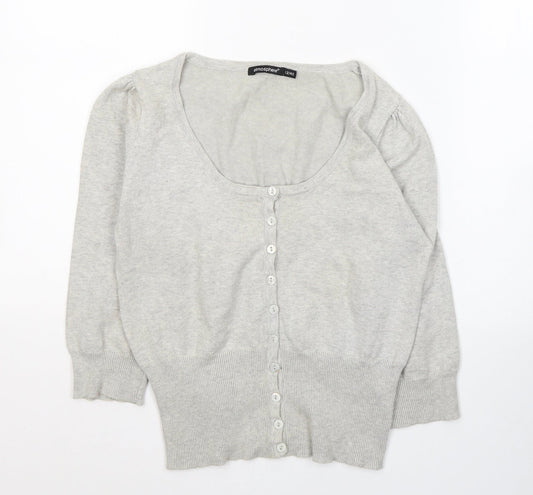 Atmosphere Womens Grey Round Neck  Acrylic Cardigan Jumper Size 12