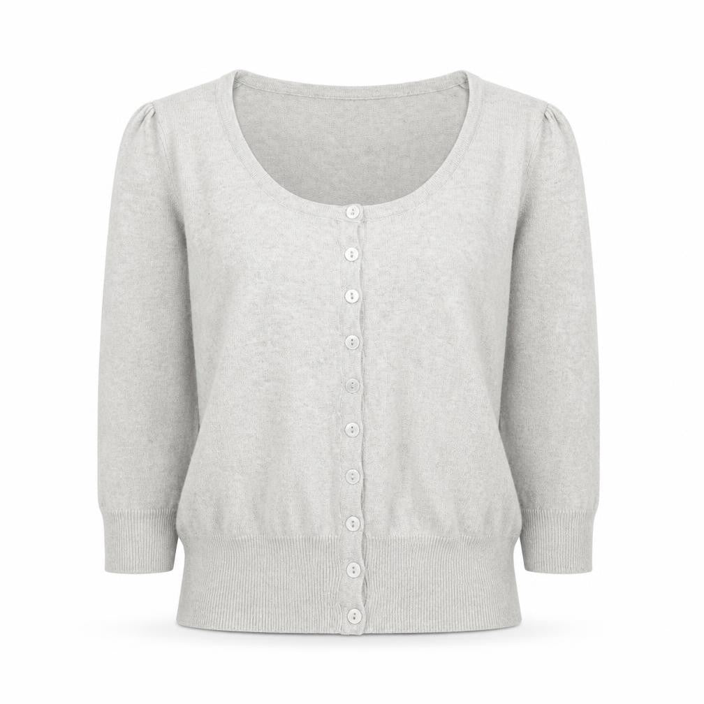 Atmosphere Womens Grey Round Neck  Acrylic Cardigan Jumper Size 12