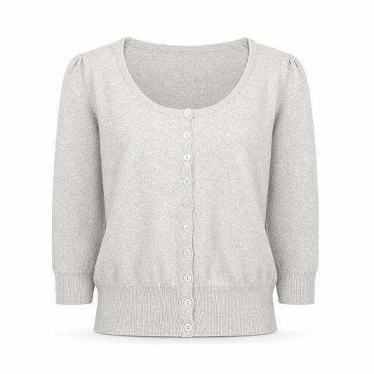 Atmosphere Womens Grey Round Neck  Acrylic Cardigan Jumper Size 12