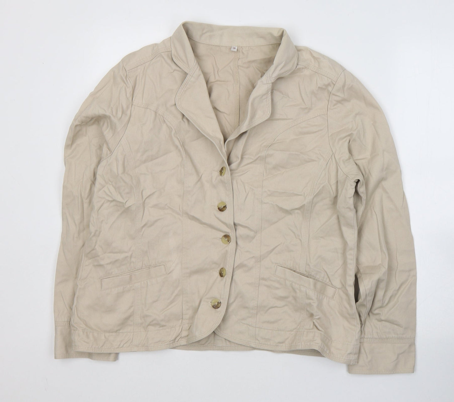 EWM Womens Beige   Trench Coat Coat Size 14  Button