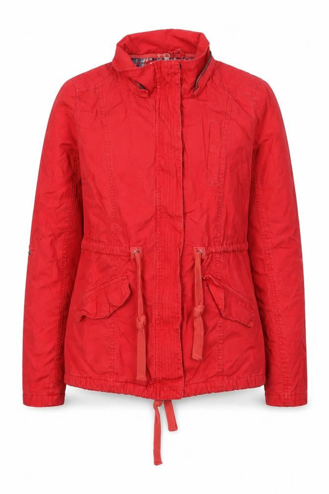 Denim & Co. Womens Red   Jacket Coat Size 10  Zip