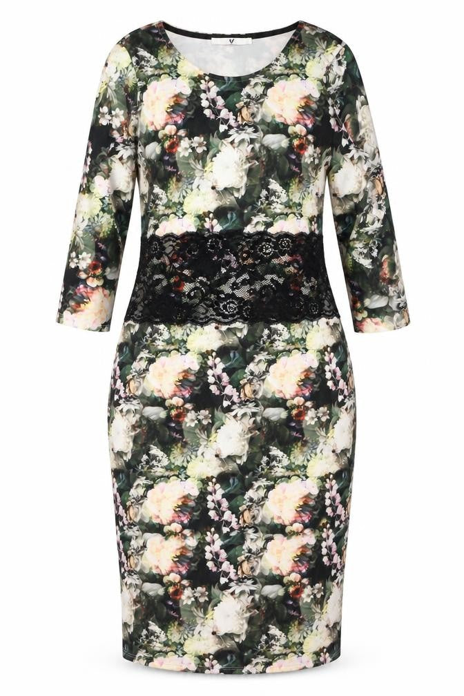 VERY  Womens Multicoloured Floral Polyester A-Line  Size 10  Round Neck Zip