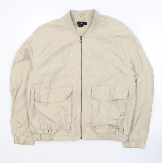 H&M Womens Beige   Jacket  Size 12  Zip - Eagle