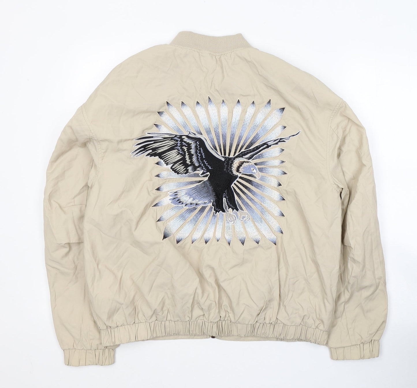 H&M Womens Beige   Jacket  Size 12  Zip - Eagle