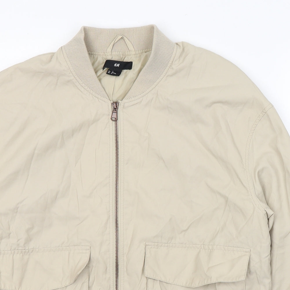H&M Womens Beige   Jacket  Size 12  Zip - Eagle