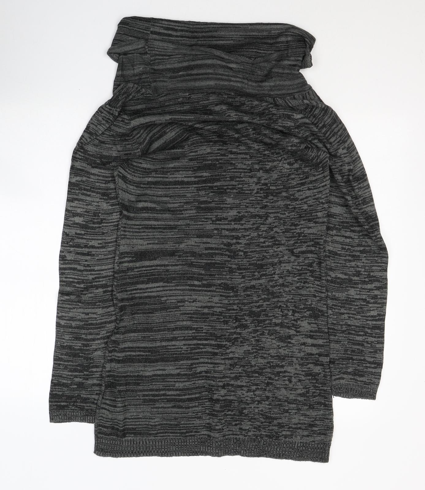Miso Womens Grey  Acrylic Tunic Blouse Size 8 Roll Neck