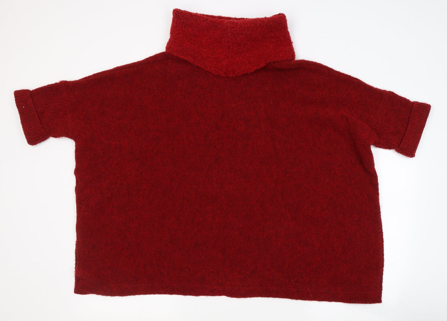 Olsen Womens Red Roll Neck  Acrylic Pullover Jumper Size 10   - slit sides
