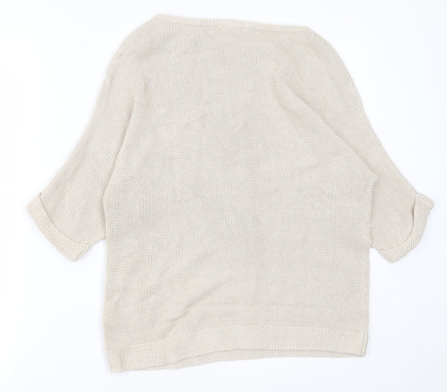 H&M Womens Beige Boat Neck  Acrylic Pullover Jumper Size XS