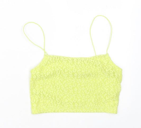 Primark Womens Green  Viscose Cropped Tank Size 6 Square Neck